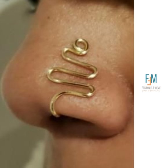 U-Shaped Slide-On Metal Nose Ring - NO Piercing - Picture 1 of 2